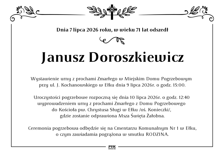 Janusz Doroszkiewicz - nekrolog